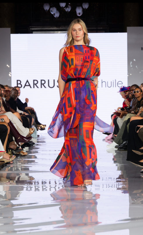 Colors of Balat Jumpsuit with Flowing Cape